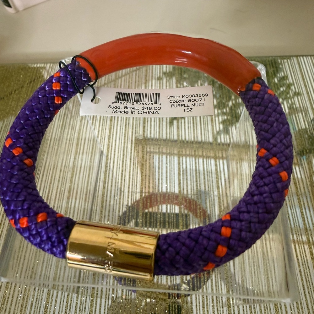 Marc by Marc Jacobs Purple and Orange Rope Bracelet with Gold Accent